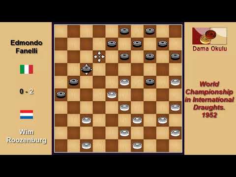 Wim Roozenburg (NLD) - Edmondo Fanelli (ITA). Draughts World Championship. 1952.