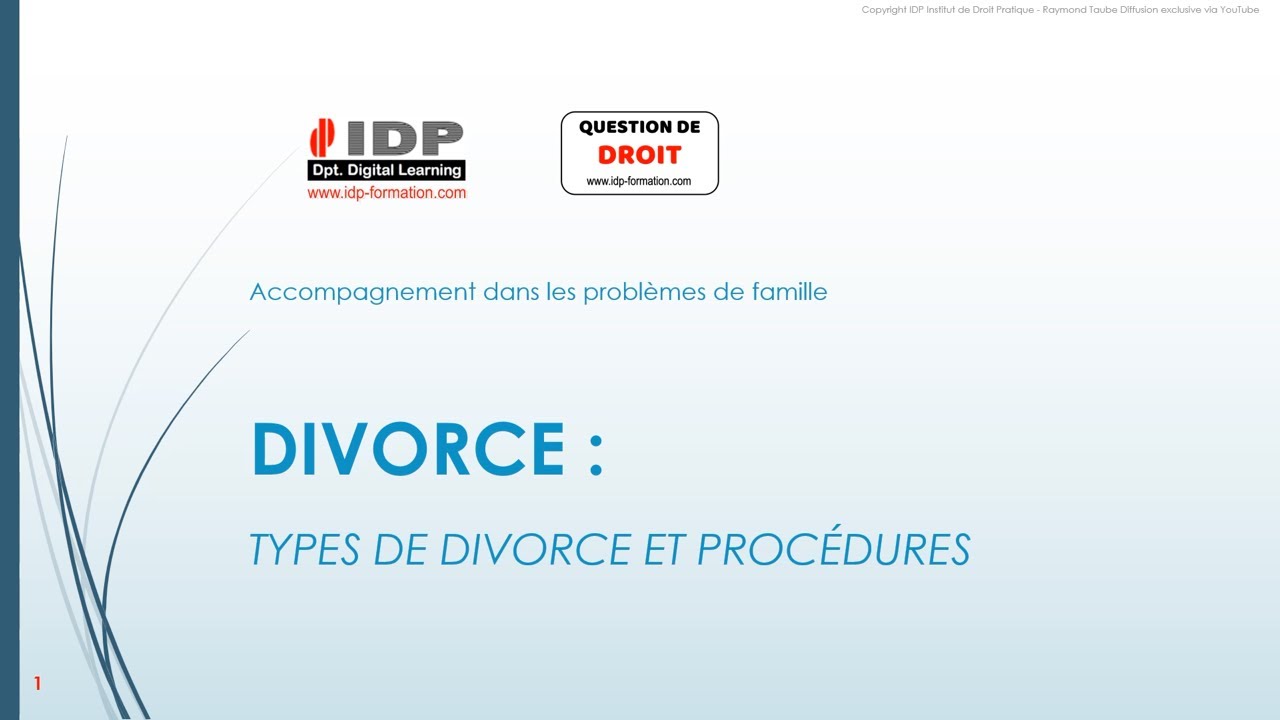 Formation gratuite : Divorce - types & procédures