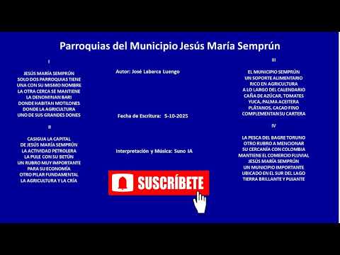 PARROQUIAS DEL MUNICIPIO JESÚS MARÍA SEMPRÚN (5 -10 -2025)-JOSÉ LABARCA LUENGO-SUNO IA