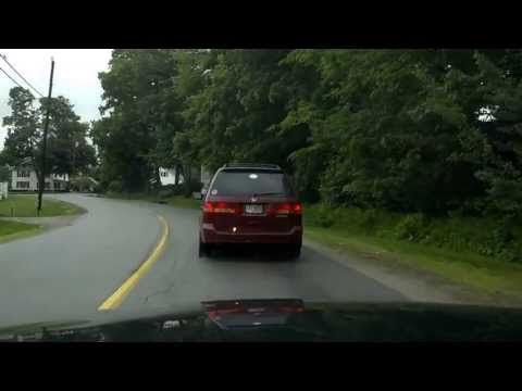 red honda vans runs stop sign