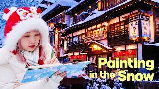 Sketching a Magical Snowy Town in Japan (& attacked by a fox!)