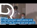 Diederik Gommers gaf en kreeg het coronavaccin in het Erasmus MC