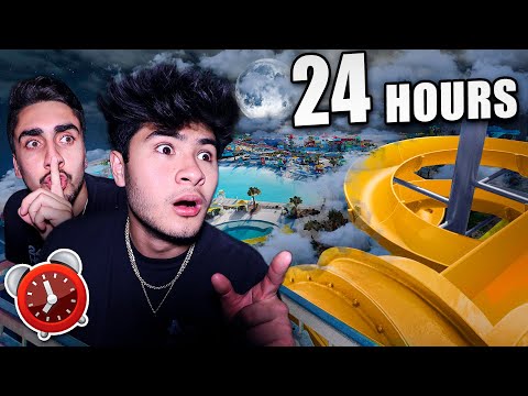 24 HOUR OVERNIGHT WATERPARK CHALLENGE!