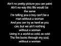 without a woman lyrics on screen.wmv