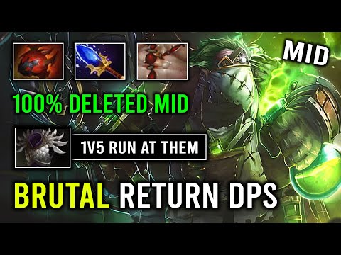 How to Solo Mid Pudge in 7.33d Against SF with 6Min Blink Super Tank Blade Mail Return DPS Dota 2