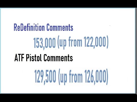 153,000 (up from 122,000) ReDefinition Comments  = 129,500 (up from 126,000) ATF Pistol Comments