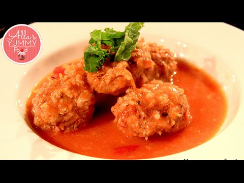 Meatballs in Tomato Sauce (Tefteli) - Russian Food - Тефтели в томатном соусе