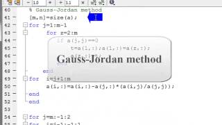Gauss elimination and Gauss Jordan methods using MATLAB