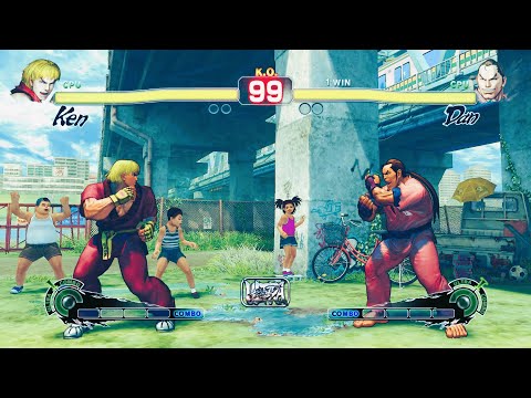 Ken vs Dan Hibiki (Hardest AI )  Ultra Street Fighter IV.