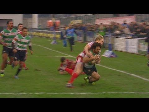 Great Ludovico Nitoglia Try in the corner - Benetton Treviso v Scarlets 8th February 2014