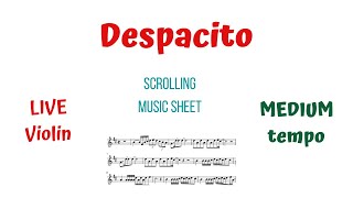 DESPACITO 🎻by Luis Fonsi | LIVE Violin Cover | MEDIUM tempo | Scrolling Music Sheet |VIOLIN Tutorial