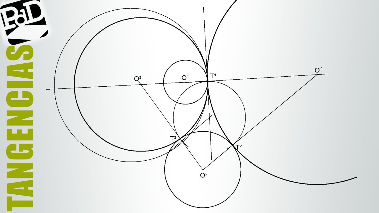 Circunferencias tangentes a dos circunferencias conociendo un punto de tangencia (potencia).