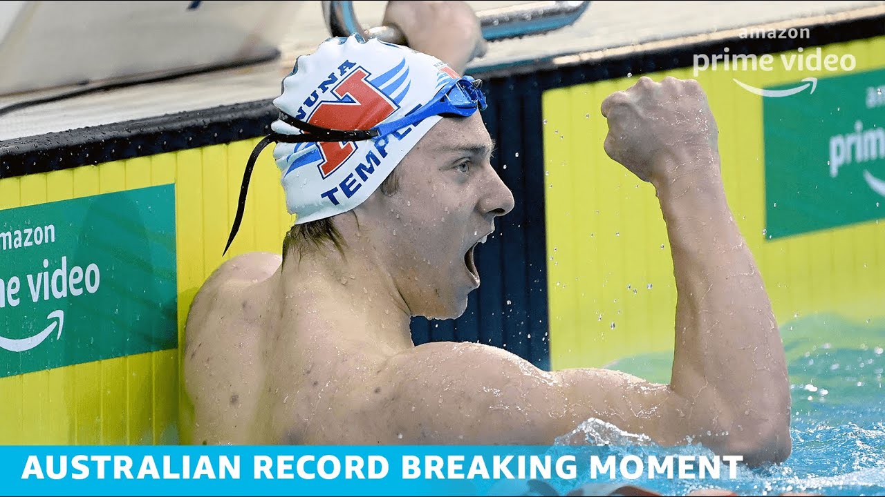 Matthew Temple l Australian Record Breaking Moment | 2021 Australian Swimming Trials | Amazon Prime