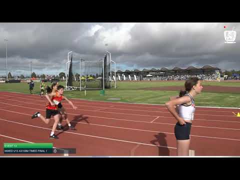 Mixed U13 4x100m Timed Final 1: 2021 Commonwealth Bank State Relays Championships // LAVicTV