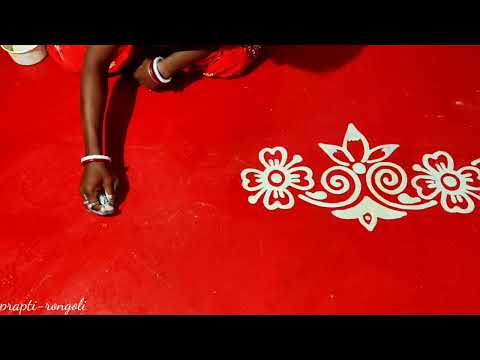 festival special superb rangoli//simple and easy beautiful rangoli created by prapti rongoli//