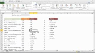 excel-042 - Lista unikatowych wartości - formuła (z kolumną pomocniczą)