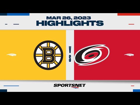NHL Highlights | Bruins vs. Hurricanes - March 26, 2023