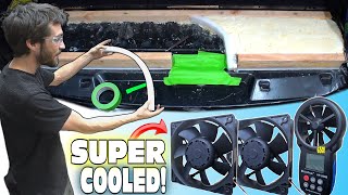 SUPER COOLED Car Audio Install w/ EXO's BASS VAN Build | Installing Battery Tray & Cooling Fan Setup