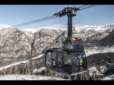 Sul tetto della funivia cabrio di Tires! Volare tra le Dolomiti, fuori dalla cabina!