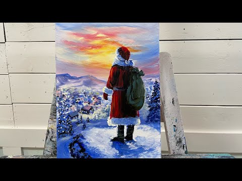 How To Paint SANTA ON CHRISTMAS MORNING!