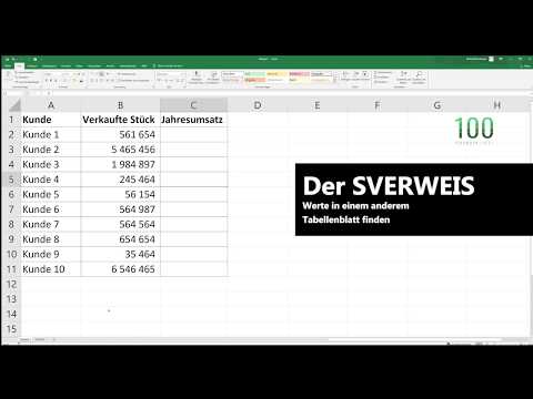 Werte in anderer Tabelle (oder Tabellenblatt finden) | Der SVERWEIS | 100 Sekunden Excel
