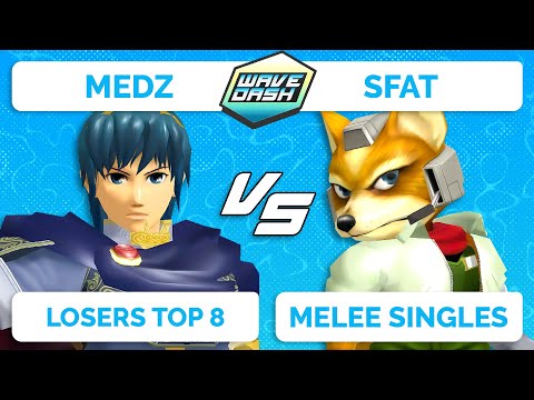 WAVEDASH 2022 - Medz (Marth) vs SFAT (Fox) - SSBM - Losers Top 8