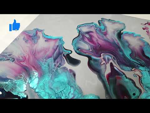 Amazing Acrylic Pouring- Bright Colours- Fluid Art Style Ocean Inspired Painting- Relaxing to Watch.