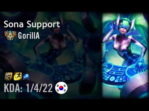 Sona Support vs Leona - GorillA - KR Challenger Patch 6.9