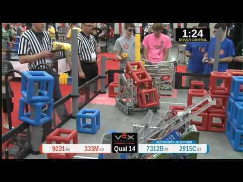 2015 VRC Tech Q14 - 9031 333M vs 7312B 2915C - 42 to 89 - VEX Worlds 2015 - Technology Division