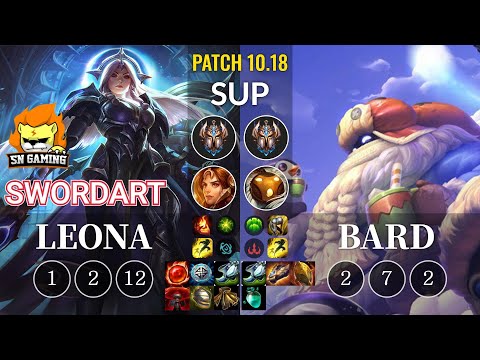 SN SwordArt Leona vs Bard Sup - KR Patch 10.18
