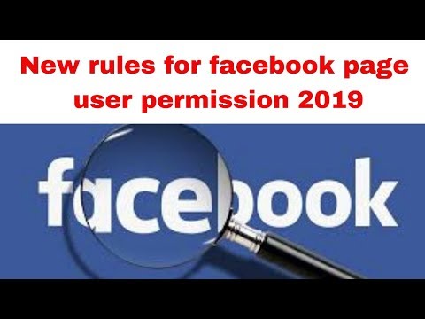 New rules for facebook page user permission 2019