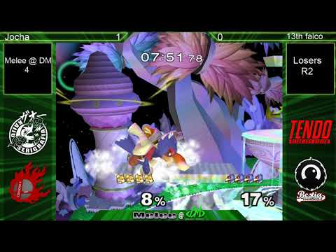 Melee @ DM #4 SSBM - Jocha (Fox) vs 13thfalco (falco) - Smash Melee Losers R2