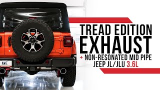 AWE Tread Edition Axleback Exhaust + Non-Res Mid Pipe for the Jeep JL/JLU Wrangler 3.6L