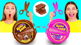 Bubble Gum vs Chocolate Food Challenge by BaRaDa