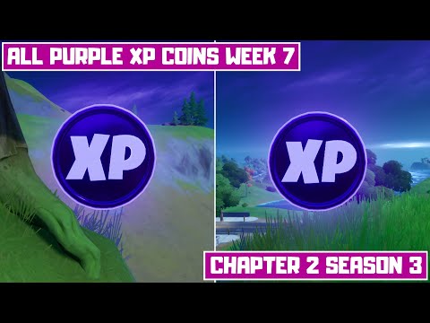 All 2 Purple XP Coins Locations Week 7! - Secret XP Coins Fortnite Chapter 2 Season 3
