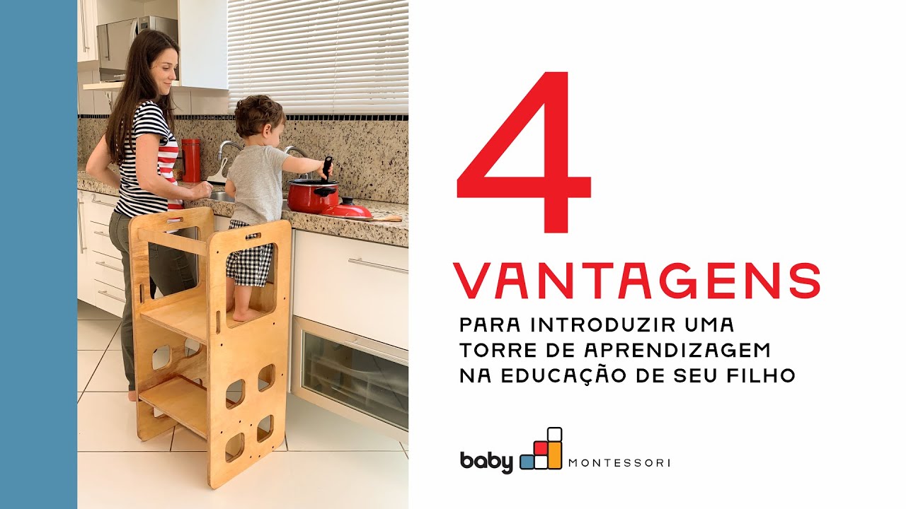 Conheça 4 motivos para introduzir uma torre de aprendizagem Montessori na educação de seu filho.