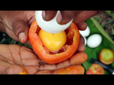 Egg Omelette In Tomato || Tomato Rare Recipe || Special Egg Recipe By my Grandmother