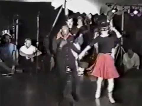 Frankie Manning dancing lindy hop in 1991 with Cinthya Millman at the 