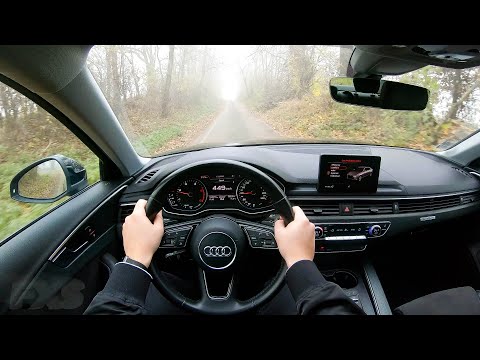 AUDI A4 (2017) - 4K POV Test Drive in Fog