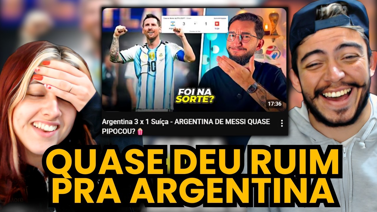 Argentina 3 x 1 Suíça - ARGENTINA DE MESSI QUASE PIPOCOU?🍿| react