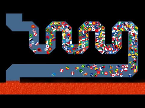 Escape From The Lava #7 - Marble Race in Algodoo