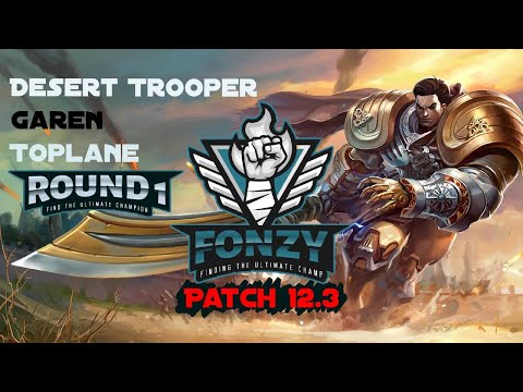 Desert Trooper Garen Toplane - Season 12 Patch 12.3 -  League of Legends -  Round 1 - Gameplay