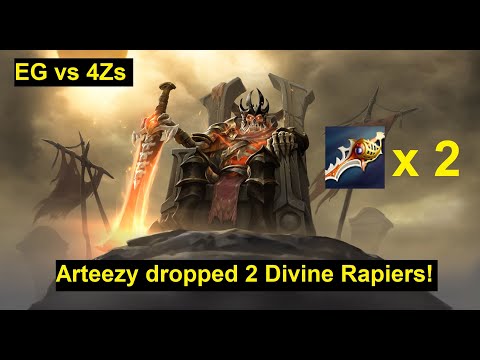 How did EG.Arteezy die but kept his 2 Divine Rapiers! Watch DPC EG vs 4 Zoomers full game pro play!