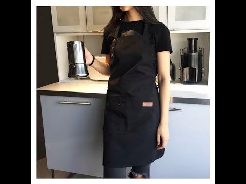 Фартук/передник для кухни с регулируемым ремешком и 3 карманами YADILUN черный (LB-70742) Video #1