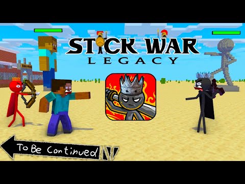 Monster School STICK WAR LEGACY CHALLENGE The King is Attacking - Minecraft Animation
