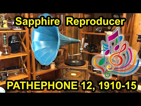 Antique Pathephone Nº 12 Gramophone -Phonograph. 2 Reproducers. France, 1910 - Sapphire Reproducer