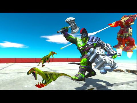 HULKBUSTER vs HULK WARRIOR DEATH FALL - Animal Revolt Battle Simulator