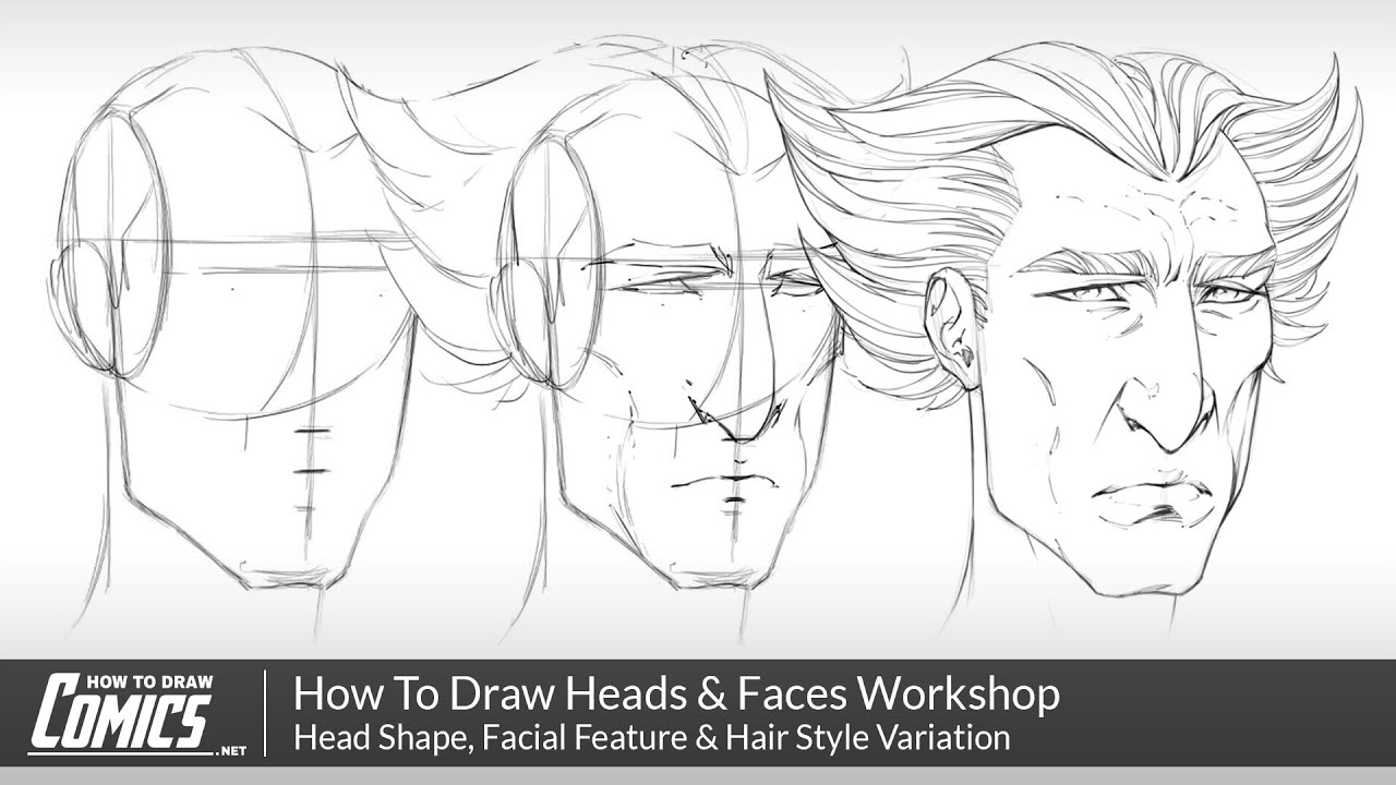 How To Draw Heads And Faces: Head Shape, Facial Feature & Hair Style Variation