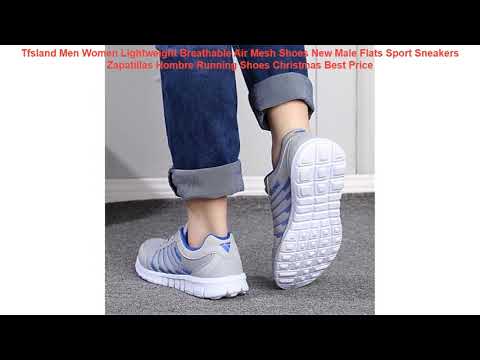 Tfsland Men Women Lightweight Breathable Air Mesh Shoes New Male Flats Video