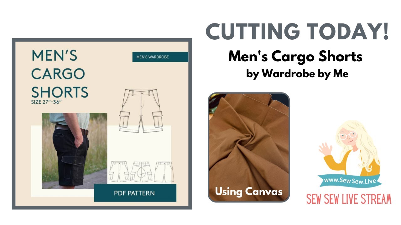 Cutting and Sizing Men's Cargo Shorts by Wardrobe By Me Patterns